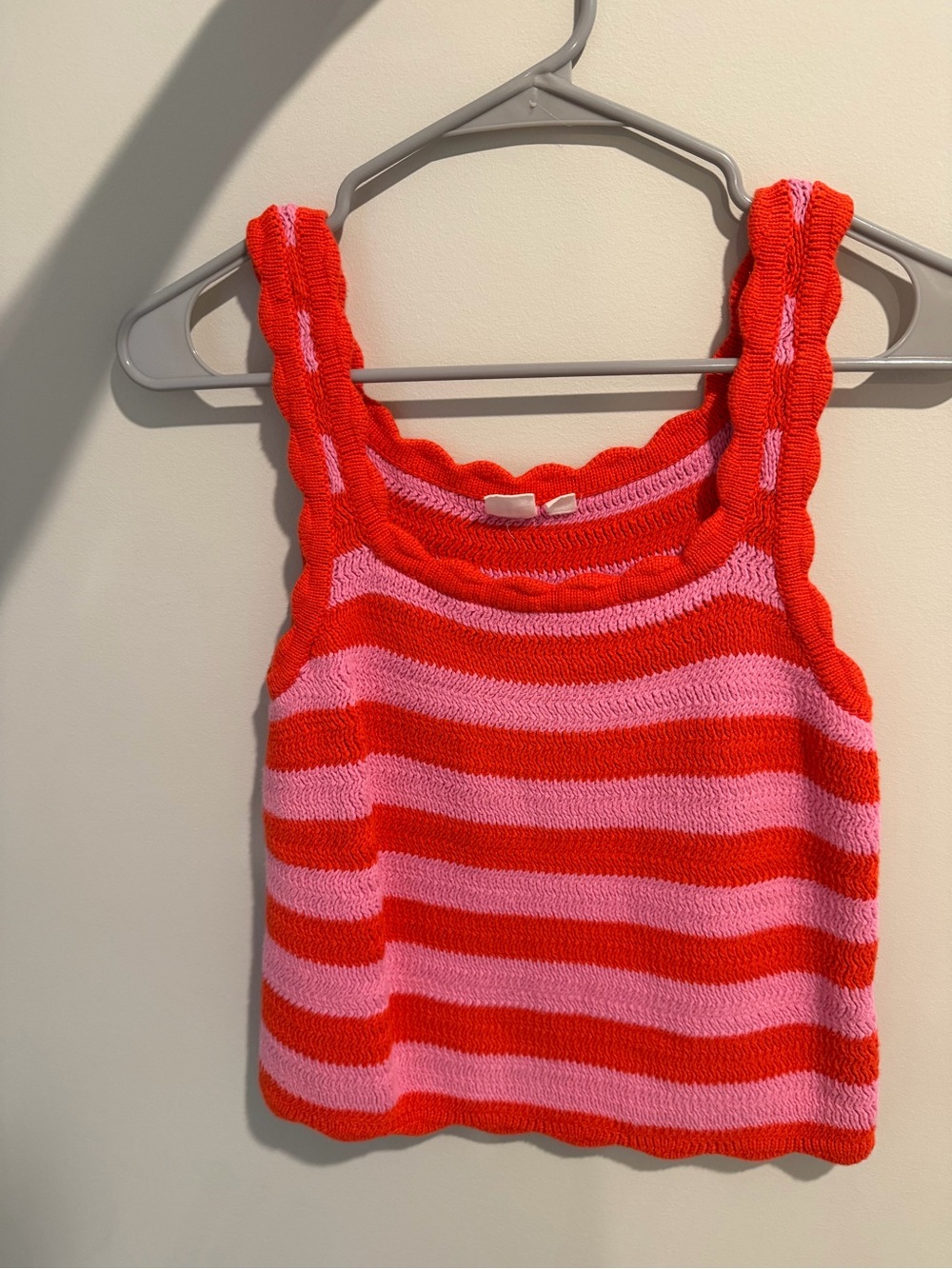 GAP Red & Pink Striped Scallop-Edge Knit Top - Picture 3 of 4